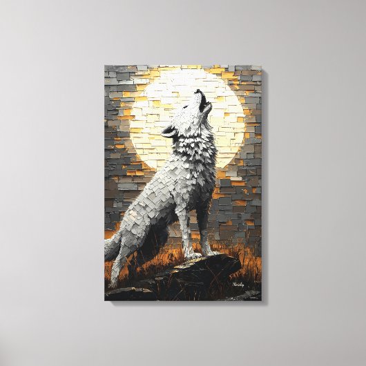 Toile Loup hurlant dans un style d'impasto dynamique (Recto)