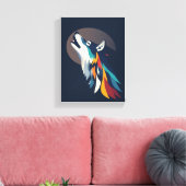 Toile Loup hurlant Lune (Insitu(Salon))