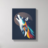 Toile Loup hurlant Lune (Recto)