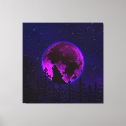 TOILE LOUP HURLANT LUNE MAGENTA (Recto)