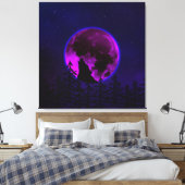 TOILE LOUP HURLANT LUNE MAGENTA (Insitu(Chambre))