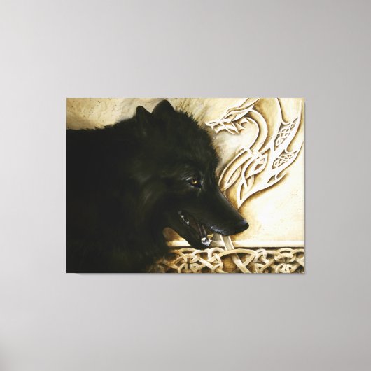 Toile Loup noir celtique (Recto)