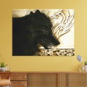 Toile Loup noir Dragon celtique en entrelacs Fantastique (Insitu(Salon))