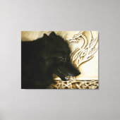 Toile Loup noir Dragon celtique en entrelacs Fantastique (Recto)