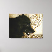 Toile Loup noir dragon celtique entrelacs fantasy (Recto)