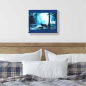 Toile Loup noir seul dans la forêt (Insitu(Chambre))
