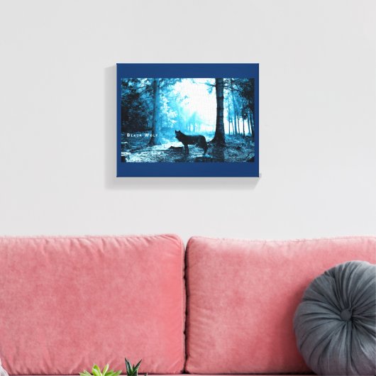 Toile Loup noir seul dans la forêt (Insitu(Salon))