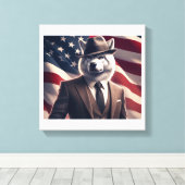Toile Loup patriotique   (Insitu (Plancher de Bois))