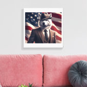 Toile Loup patriotique   (Insitu(Salon))
