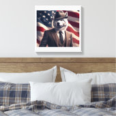 Toile Loup patriotique   (Insitu(Chambre))