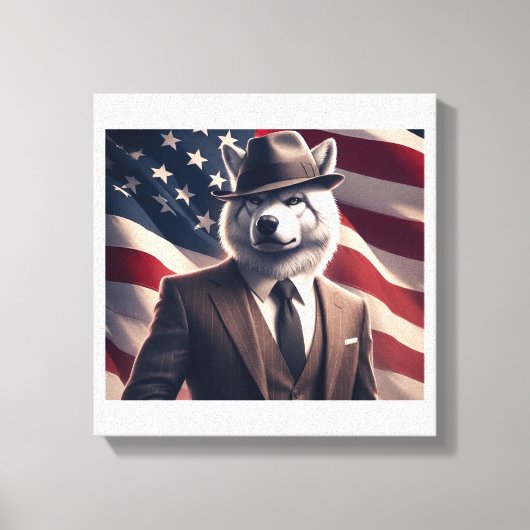 Toile Loup patriotique   (Recto)