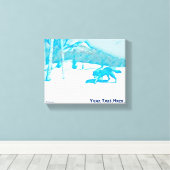 Toile Loup solitaire dans WInter (Insitu (Plancher de Bois))
