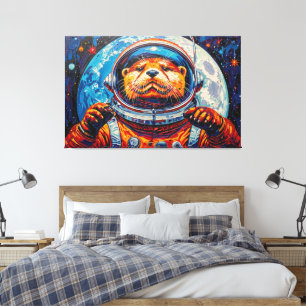 TOILE LOUTRE DANS L'ESPACE-4