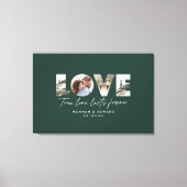 Toile Love 4 photo moderne minimaliste personnalisé vert (Recto)