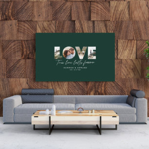 Toile Love 4 photo moderne minimaliste personnalisé vert