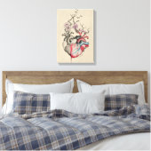 Toile Love art Surreal Coeurs anatomiques Fleurs Vintage (Insitu(Chambre))