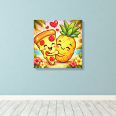Toile Love at First Slice - Pizza Meets Pineapple (Insitu (Plancher de Bois))