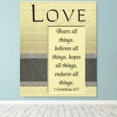 Toile Love Bears All Things Enveloppé Canvas Imprimer (Insitu (Plancher de Bois))