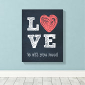 Toile Love Cote Typographie (Insitu (Plancher de Bois))