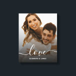 Toile Love Elegant Script Fiançailles Photo<br><div class="desc">Love Elegant Script Fiançailles Photo Canvas Imprimer</div>