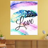 Toile Love Feathers (Insitu(Salon))