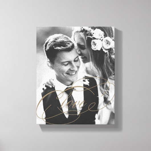 Toile LOVE Gold Overlay Canvas cadeau photo (Recto)