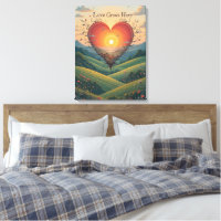 Love Grosses Sunset Heart Landscape Art