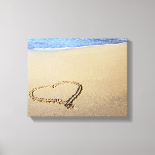 Toile Love Heart Beach