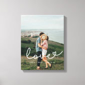 Toile Love mignon script blanc couple photo (Recto)