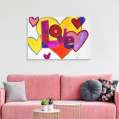 Toile Love Patchwork Hearts Peinture Canvas Imprimer (Insitu(Salon))