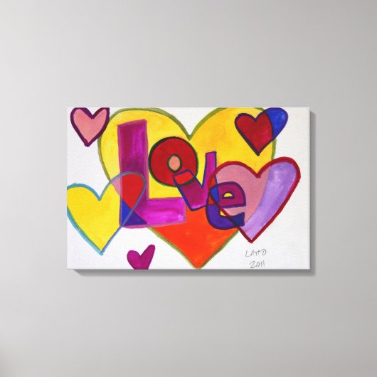 Toile Love Patchwork Hearts Peinture Canvas Imprimer (Recto)