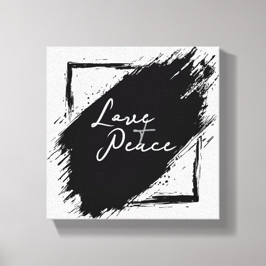 Toile Love & Peace Canvas wall Art (Recto)
