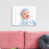Toile Love Photo Keepsaké Blue Typography Canvas (Insitu(Salon))