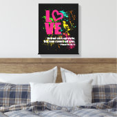 Toile Love Proverbes Bible Verse Neon Paint Splatter (Insitu(Chambre))