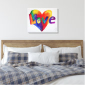 Toile Love Rainbow Heart Art Peinture Canvas Imprimer (Insitu(Chambre))