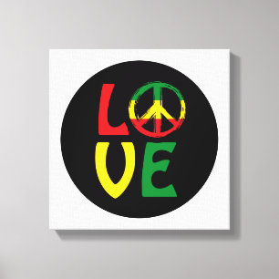 Toile LOVE Reggae avec symbole de paix
