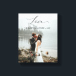 Toile Love Script manuscrit Customisé photo Mariage<br><div class="desc">Ce design imprimé Love Script manuscrit Customisé Mariage Photo Canvas Imprimer qui peut être customisé avec votre texte. Cliquez sur le bouton "Customiser" et utilisez notre outil de conception pour modifier ce modèle. Découvrez le magasin Graphic Art Design pour d'autres produits qui correspondent à ce design !</div>