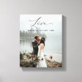 Toile Love Script manuscrit Customisé photo Mariage (Recto)
