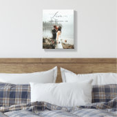 Toile Love Script manuscrit Customisé photo Mariage (Insitu(Chambre))