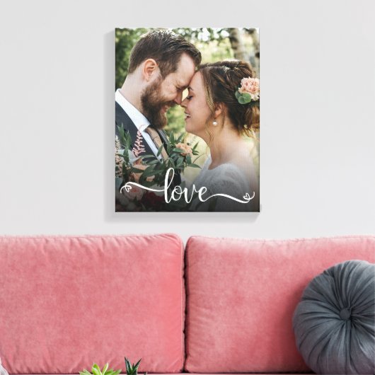 Toile Love Script Mariage Photo Canvas Imprimer (Insitu(Salon))