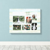 Toile Love Script Rustic Beach Wedding Collage 6 Photo (Insitu (Plancher de Bois))