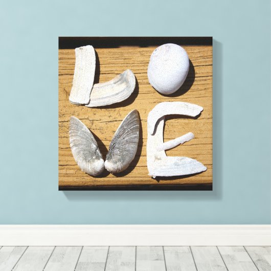 Toile LOVE Sea Shell Canvas Print (Insitu (Plancher de Bois))