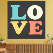 Toile Love Typographie Carré de couleur rétro (Insitu(Salon))