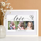 Toile Love With Black Heart Script Photo Collage personn