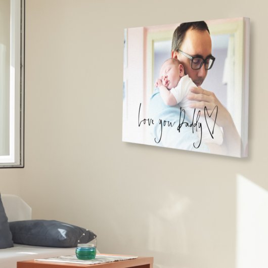 Toile Love You Papa Script Coeur Photo Overlay