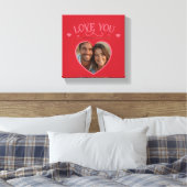 Toile Love You Script & Heart Photo en rouge (Insitu(Chambre))
