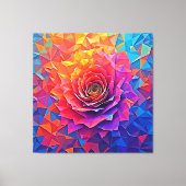 Toile Low Poly Rose Bloom Abstract Art (Recto)