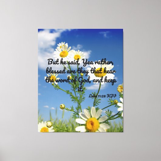 Toile Luc 11:28 Bible Verse KJV Pic Wall Art (Recto)