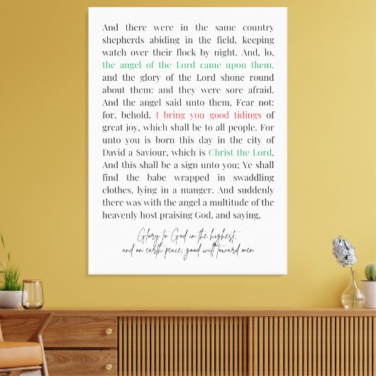 Toile Luc 2:8-14 Canvas Imprimer (Insitu(Salon))