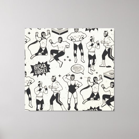 Toile Lucha Libre : motif de lutteurs mexicains (Recto)